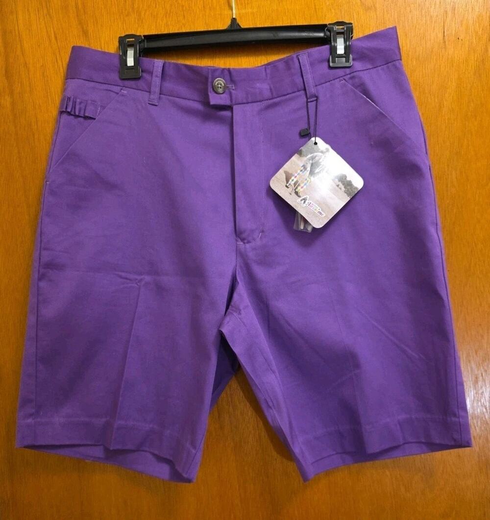 Royal & Awesome Purple Men's Golf Shorts Divot Tool Tee Holder - 34x9.5" - NWT